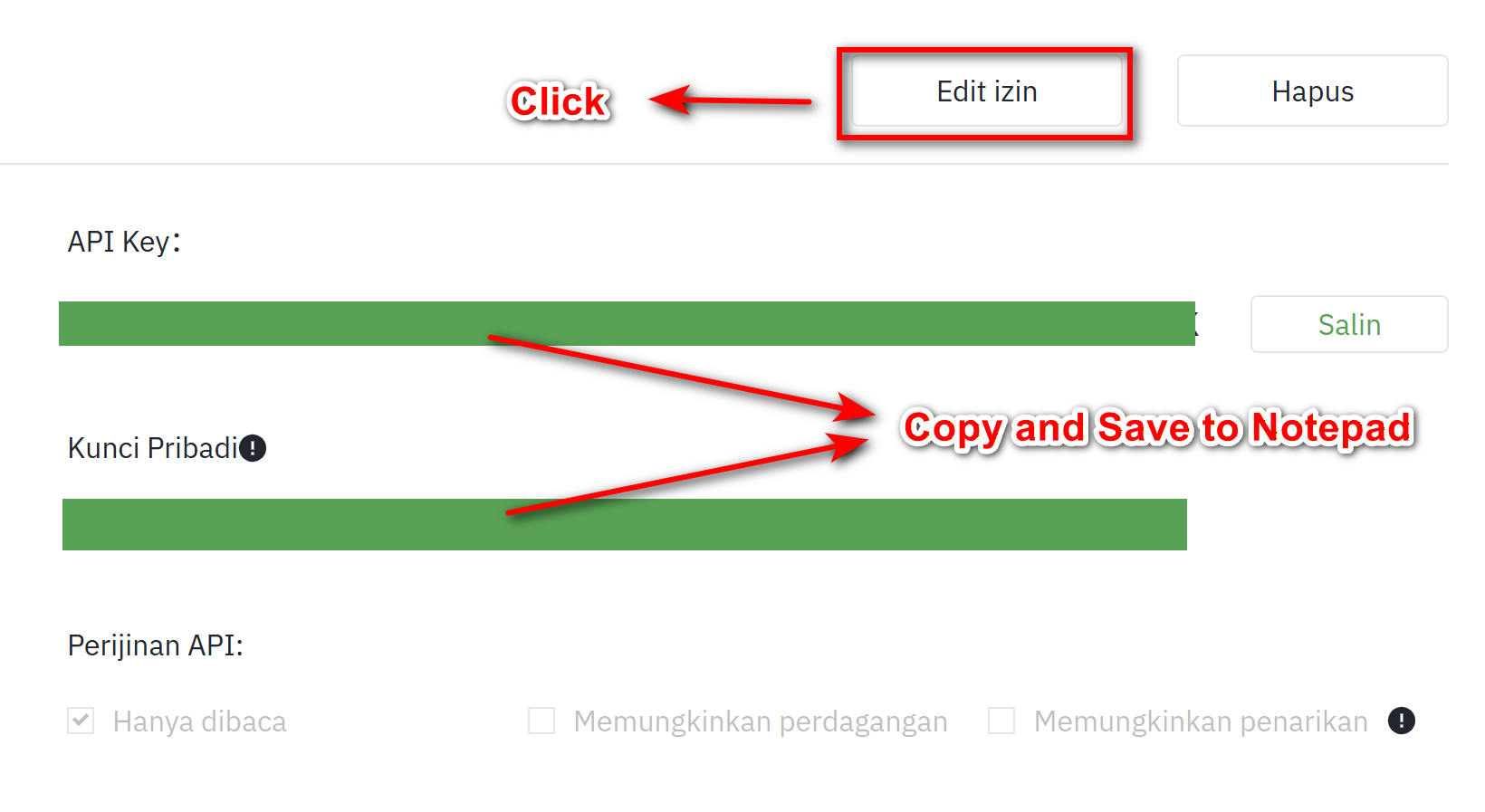 Save API & Secret Key